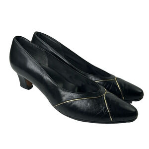 Vintage Selby black leather pumps